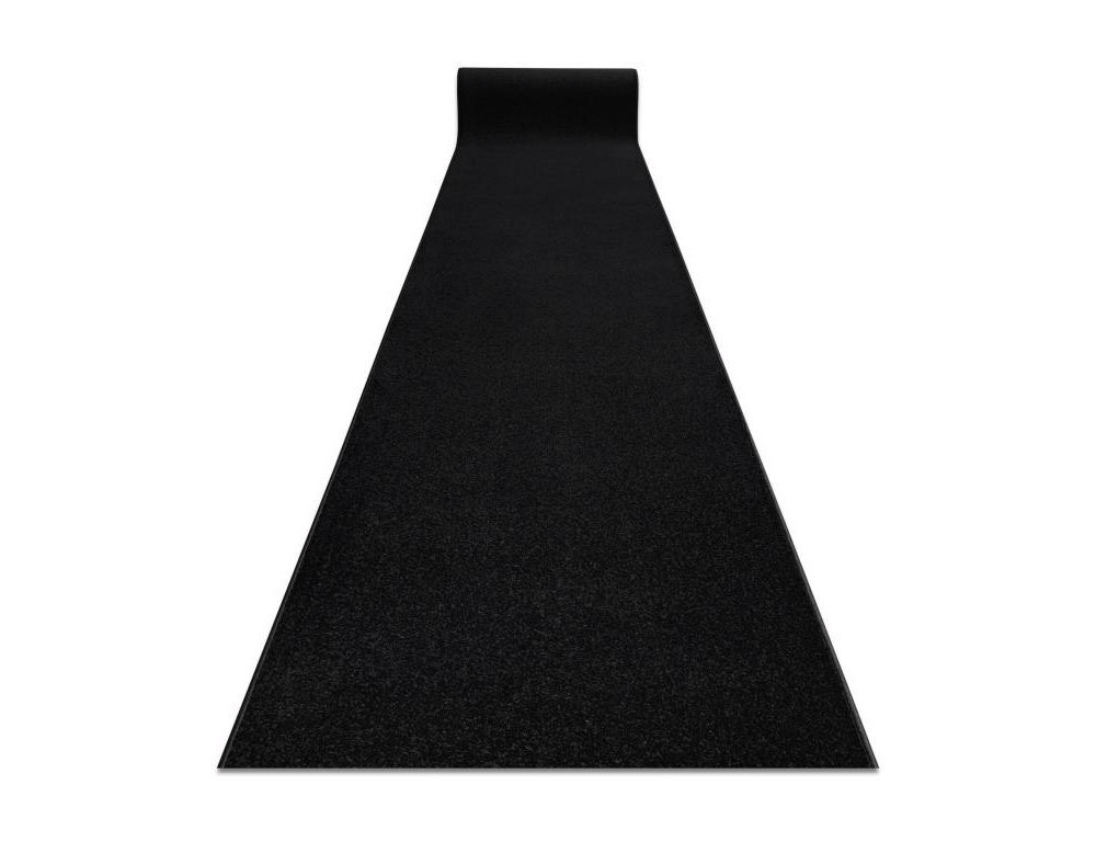 Alfombra de pasillo llanura, un color negro 100x350 cm Domiona-domiona