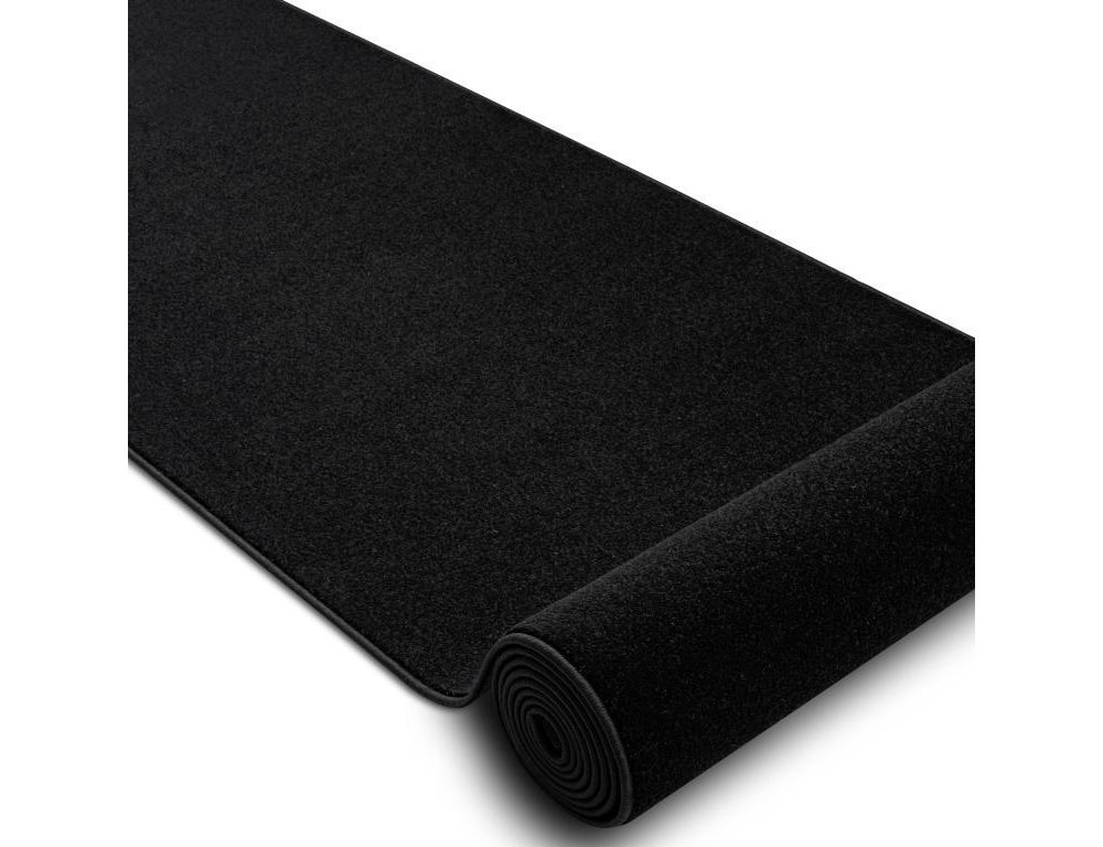 Alfombra de pasillo llanura, un color negro 100x350 cm Domiona-domiona