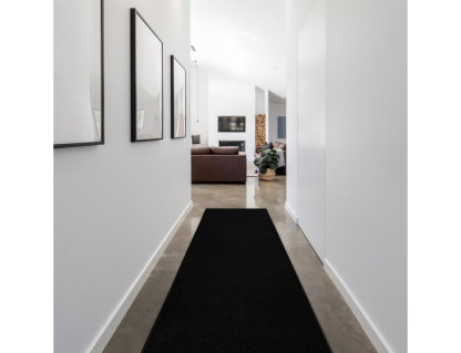 Alfombra de pasillo llanura, un color negro 100x350 cm Domiona-domiona