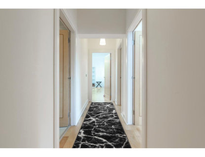 Alfombra de pasillo Mármol antracita / negro 80x480 cm Domiona-domiona
