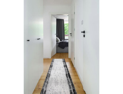 Alfombra de pasillo moderna, antracita 120x840 cm Domiona-domiona