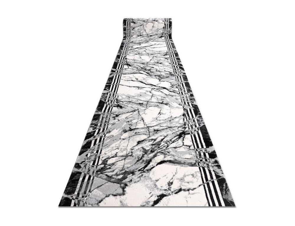Alfombra de pasillo moderna, Mármol antracita 90x240 cm Domiona-domiona