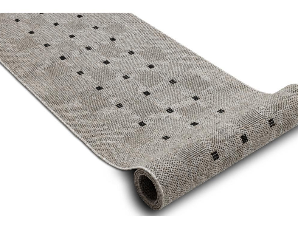 Alfombra de pasillo plateado /negro 80x100 cm Domiona-domiona