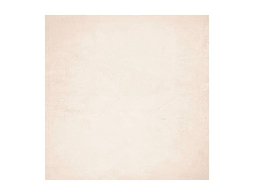 Alfombra de pelo corto suave lavable beige 120x120 cm Domiona-domiona