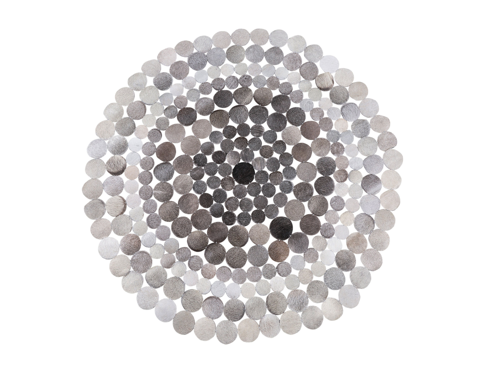 Alfombra de piel de vaca gris diámetro 140 cm Domiona-domiona
