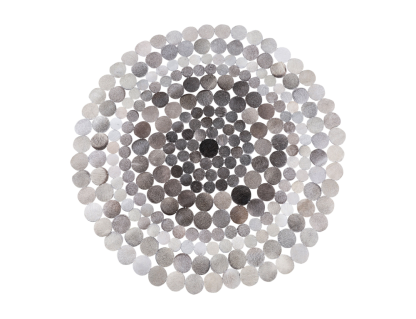 Alfombra de piel de vaca gris diámetro 140 cm Domiona-domiona