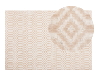 Alfombra de viscosa beige 140 x 200 cm Domiona-domiona