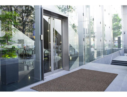 Alfombrilla antideslizante Zigzag exterior, interior beige 200x280 cm Domiona-domiona