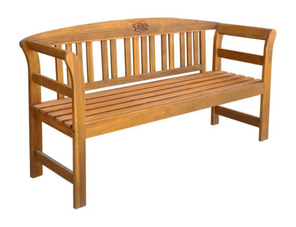 Banco de jardín con cojín madera maciza de acacia 157 cm Domiona-domiona