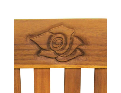 Banco de jardín con cojín madera maciza de acacia 157 cm Domiona-domiona