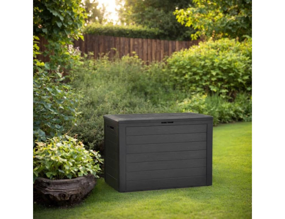 Caja de almacenamiento de jardín gris antracita 78x44x55 cm Domiona-domiona