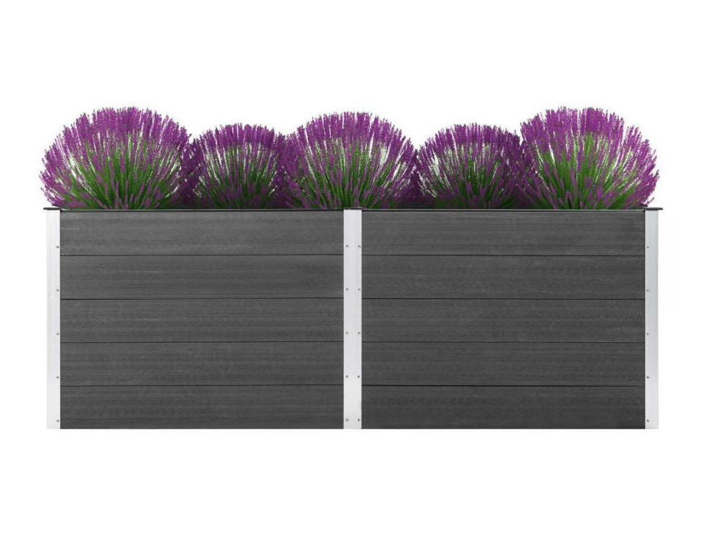 Cama de jardín elevada 250x50x91 cm WPC Gris Domiona-domiona