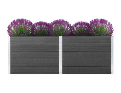 Cama de jardín elevada 250x50x91 cm WPC Gris Domiona-domiona