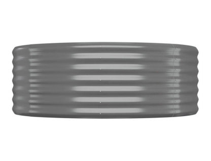 Cama de jardín elevada Acero con recubrimiento en polvo 100x100x36cm gris Domiona-domiona