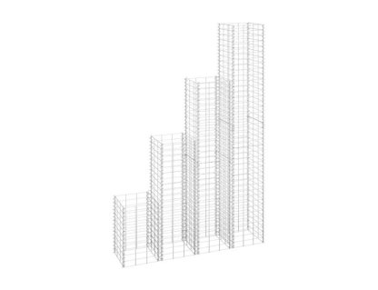 Camas elevadas de gaviones 4 piezas 30x30x50/100/150/200 cm Hierro Domiona-domiona