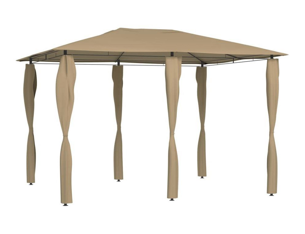 Cenador con cubiertas de postes taupé 3x4x2,6 m 160 g/m² Domiona-domiona