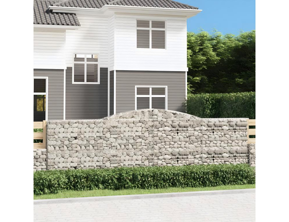 Cestas de gaviones 25 unidades forma de arco hierro 400x30x120/140cm Domiona-domiona
