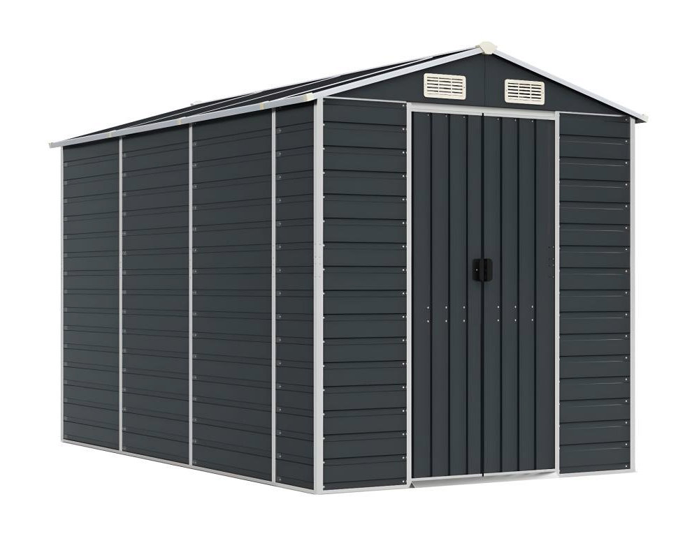Cobertizo de jardín acero galvanizado antracita 191x300x198 cm Domiona-domiona