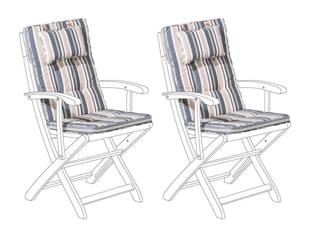 Conjunto de 2 cojines para silla de jardín azul/beige Domiona-domiona