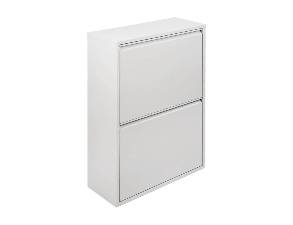 Contenedor de basura, Cubo de la basura, Papelera para recogida selectiva de residuos, Gabinete de basura, 60x25 h93 cm, Blanco Domiona-domiona