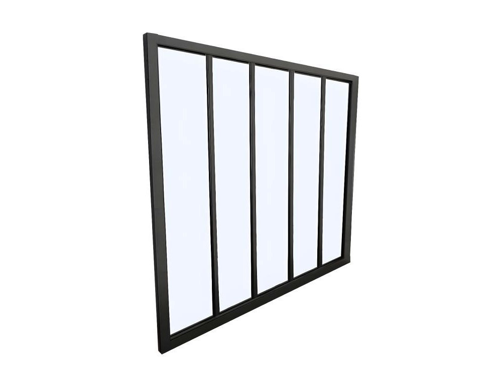 Cristalera estilo atelier de aluminio termolacado negro - 150x130 cm Domiona-domiona