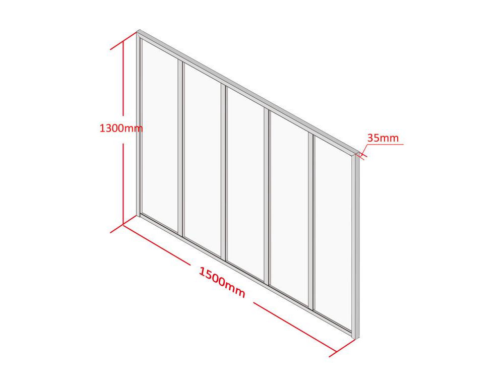 Cristalera estilo atelier de aluminio termolacado negro - 150x130 cm Domiona-domiona