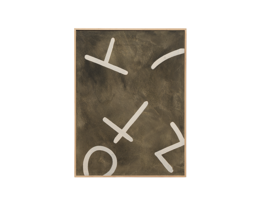 Cuadro decorativo sobre lienzo de algodón con marco de madera negro pintado artesanalmente con pintura al oleo de 60x80cm -A Domiona-domiona