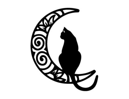 Decoración de Metal Gato 130, Negro, 41x0,15x50 cm Domiona-domiona