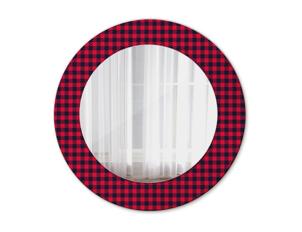 Espejo redondo decorativo - Rejilla roja - 50cm Domiona-domiona