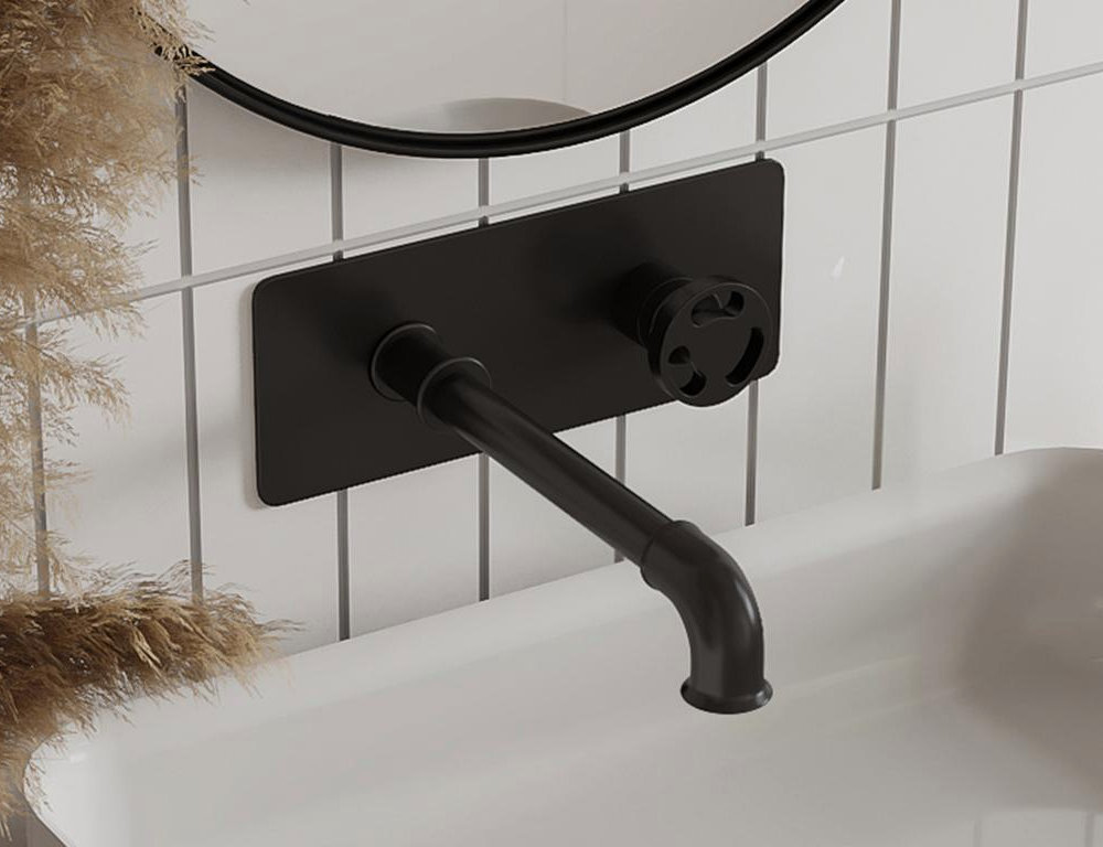 Grifo mezclador mecánico encastrable - Negro mate Domiona-domiona