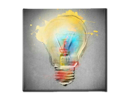 Impresión sobre Lienzo Bombilla, Multicolor, 60x3x60 cm Domiona-domiona