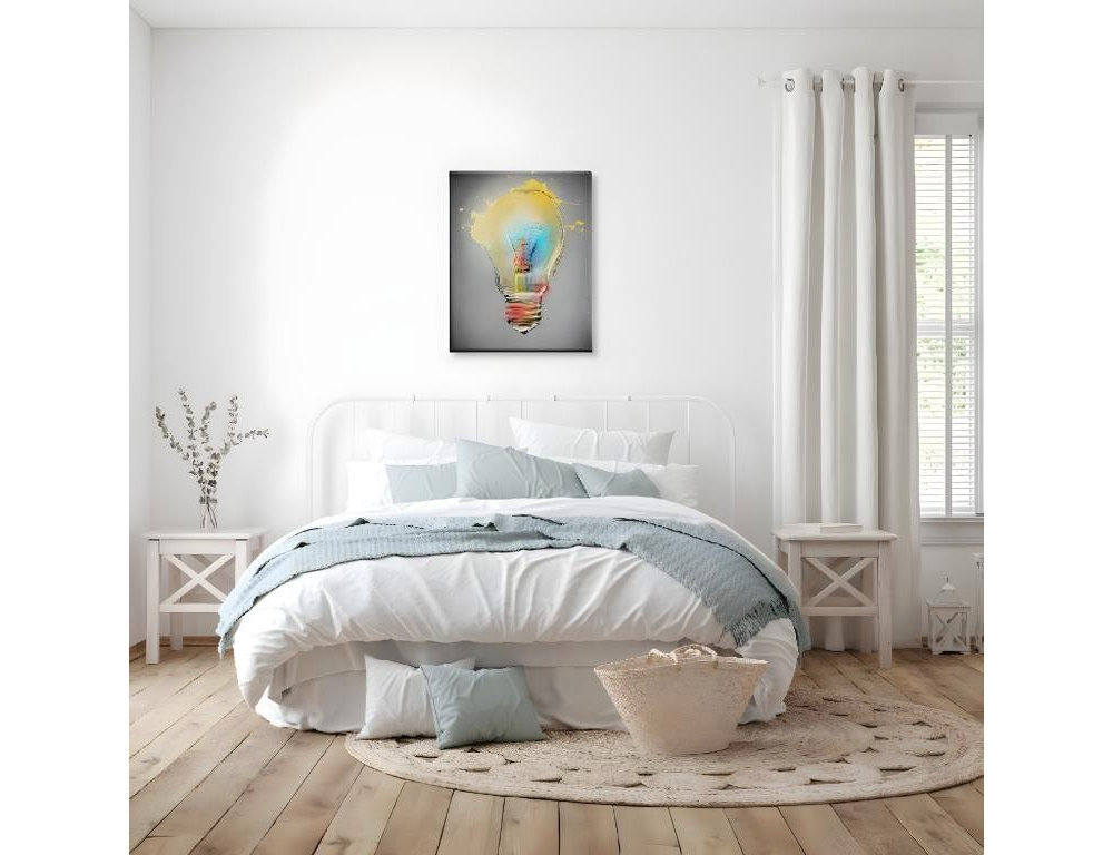 Impresión sobre Lienzo Bombilla, Multicolor, 60x3x60 cm Domiona-domiona