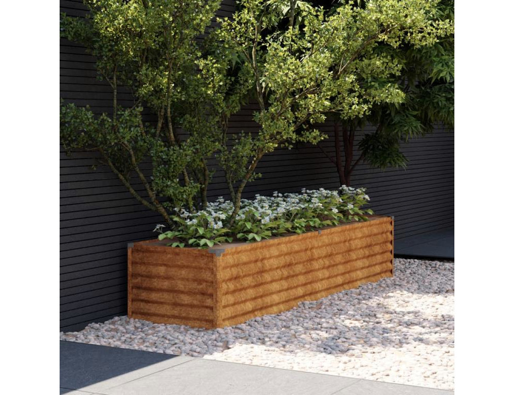 Jardinera acero corten 194x50x36 cm Domiona-domiona