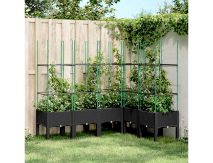 Jardinera con enrejado PP negro 160x120x142,5 cm Domiona-domiona