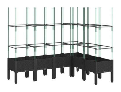 Jardinera con enrejado PP negro 160x120x142,5 cm Domiona-domiona