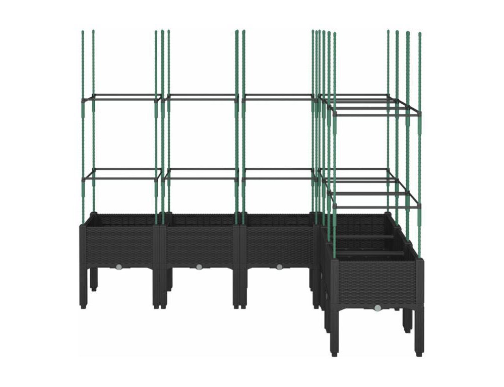 Jardinera con enrejado PP negro 160x120x142,5 cm Domiona-domiona