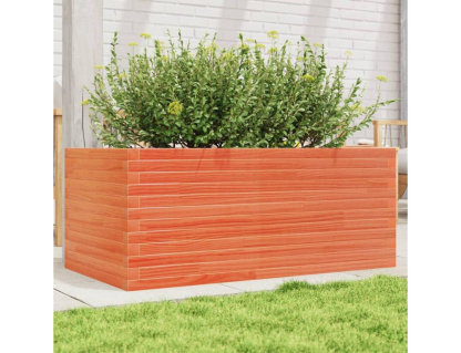 Jardinera madera maciza de pino marrón cera 110x60x45,5 cm Domiona-domiona