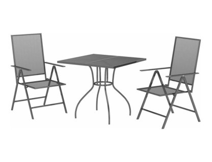 Juego de comedor de jardín 3 piezas acero gris antracita Domiona-domiona