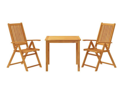 Juego de comedor de jardín 3 piezas madera maciza de acaciarón Domiona-domiona