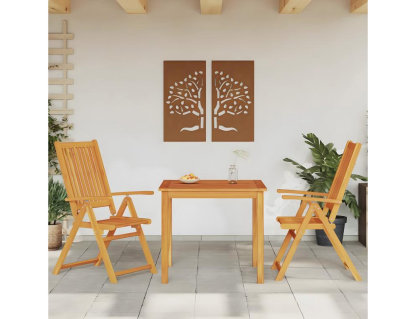 Juego de comedor de jardín 3 piezas madera maciza de acaciarón Domiona-domiona