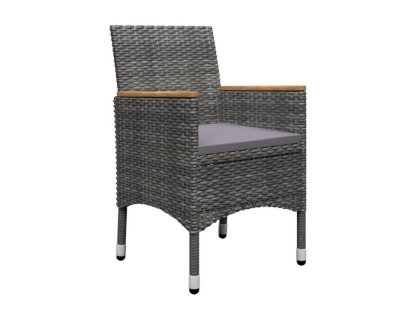 Juego de comedor de jardín de 3 piezas gris Domiona-domiona