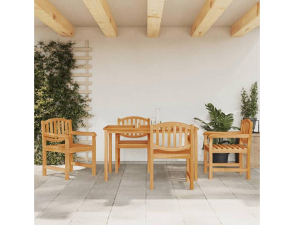 Juego de comedor para jardín 5 piezas madera maciza de teca Domiona-domiona