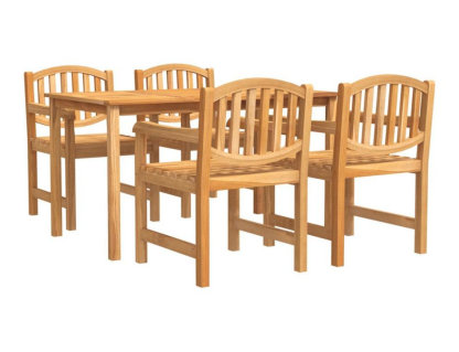 Juego de comedor para jardín 5 piezas madera maciza de teca Domiona-domiona