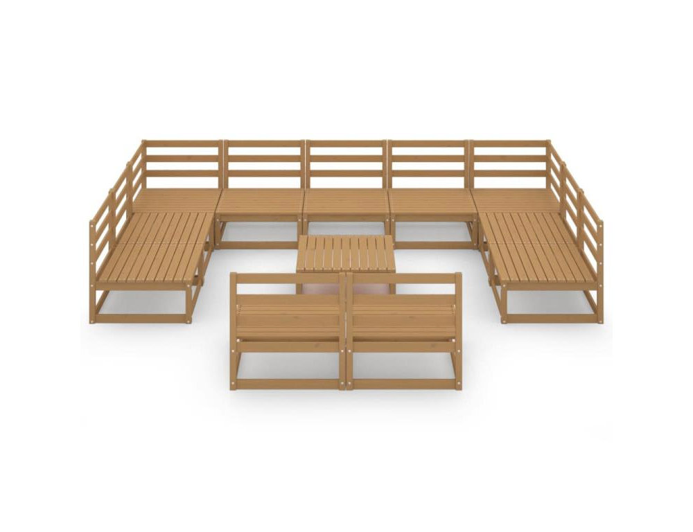 Juego de sofás jardín con cojines beige 10 pzas ratán sintético Domiona-domiona