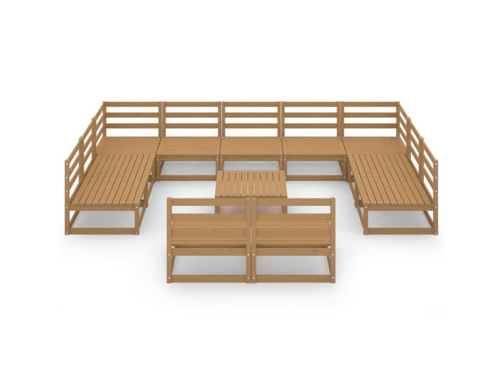 Juego de sofás jardín con cojines beige 10 pzas ratán sintético Domiona-domiona