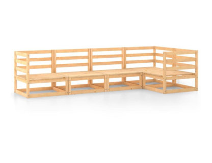 Juego de muebles de jardín 5 piezas madera maciza de pinorón Domiona-domiona