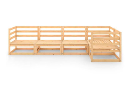 Juego de muebles de jardín 5 piezas madera maciza de pinorón Domiona-domiona