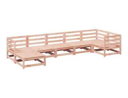 Juego de sofás de jardín 7 pzas madera maciza de abeto Domiona-domiona