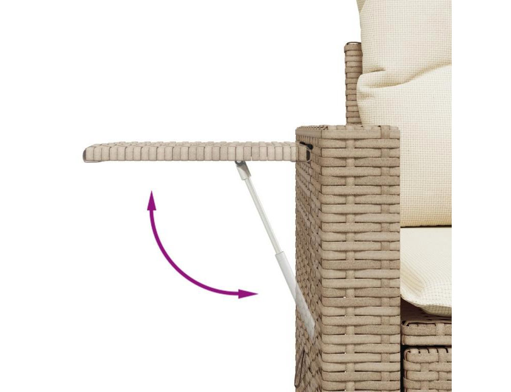 Juego de sofás jardín con cojines 6 piezas ratán sintético beige Domiona-domiona