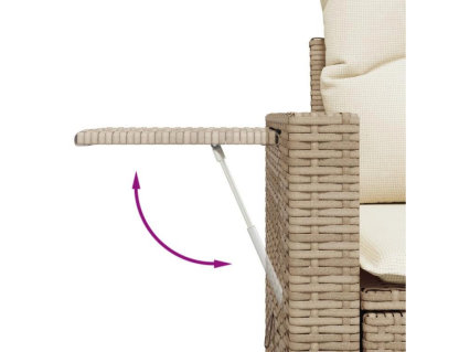 Juego de sofás jardín con cojines 6 piezas ratán sintético beige Domiona-domiona